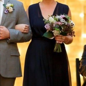 Navy Bill Levkoff Bridesmaid Dress